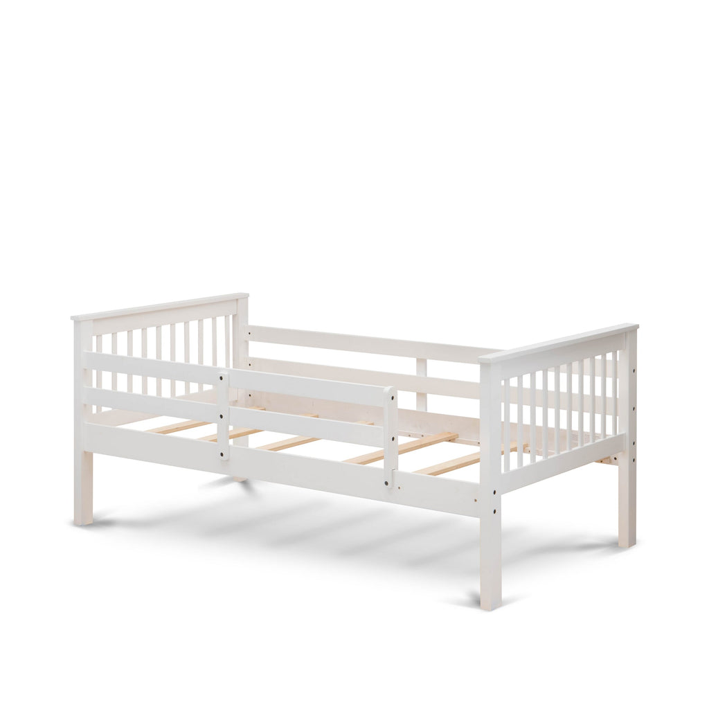 East West Furniture Odessa Twin & Full Bunk Bed in White Finish