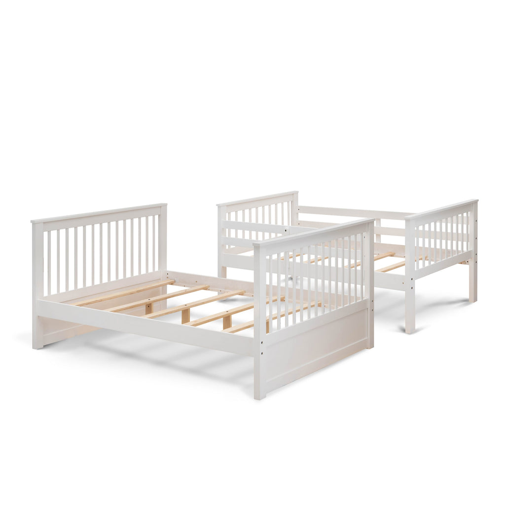 East West Furniture Odessa Twin & Full Bunk Bed in White Finish