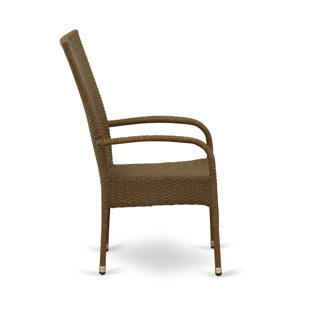 East West Furniture OSLC102A Oslo Patio Bistro Wicker Dining Chairs with Cushion
