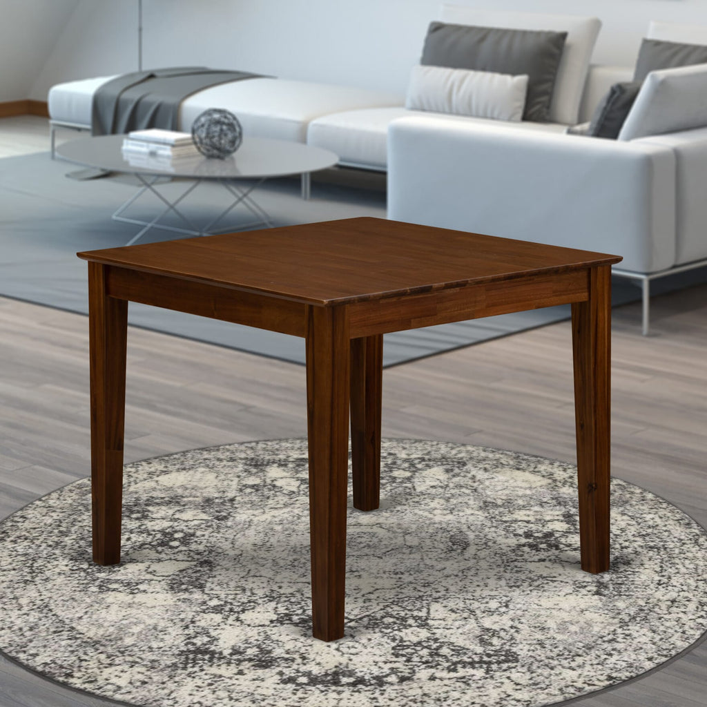 East West Furniture OXMZ5-AWA-32 5 Piece Dining Set for Small Spaces Consist of a Square Modern Dining Table and 4 Parson Chairs, 36x36 Inch, Antique Walnut