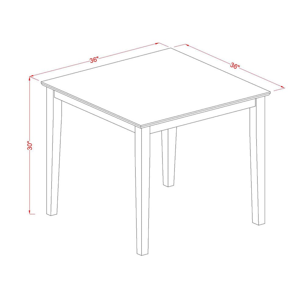 East West Furniture OXAB3-AWA-05 3 Piece Dining Table Set for Small Spaces Consist of a Square Kitchen Table and 2 Parson Chairs, 36x36 Inch, Antique Walnut