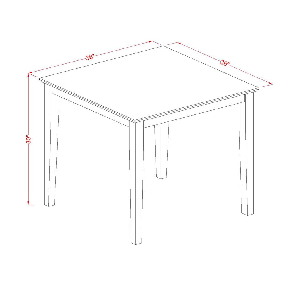 East West Furniture OXDA3-LWH-26 3 Piece Dinette Set for Small Spaces Contains a Square Dining Table and 2 Upholstered Parson Chairs, 36x36 Inch, linen white