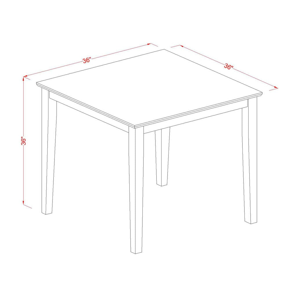 East West Furniture PBT-BRN-T Pub Square Bar Height Counter Table for Small Spaces