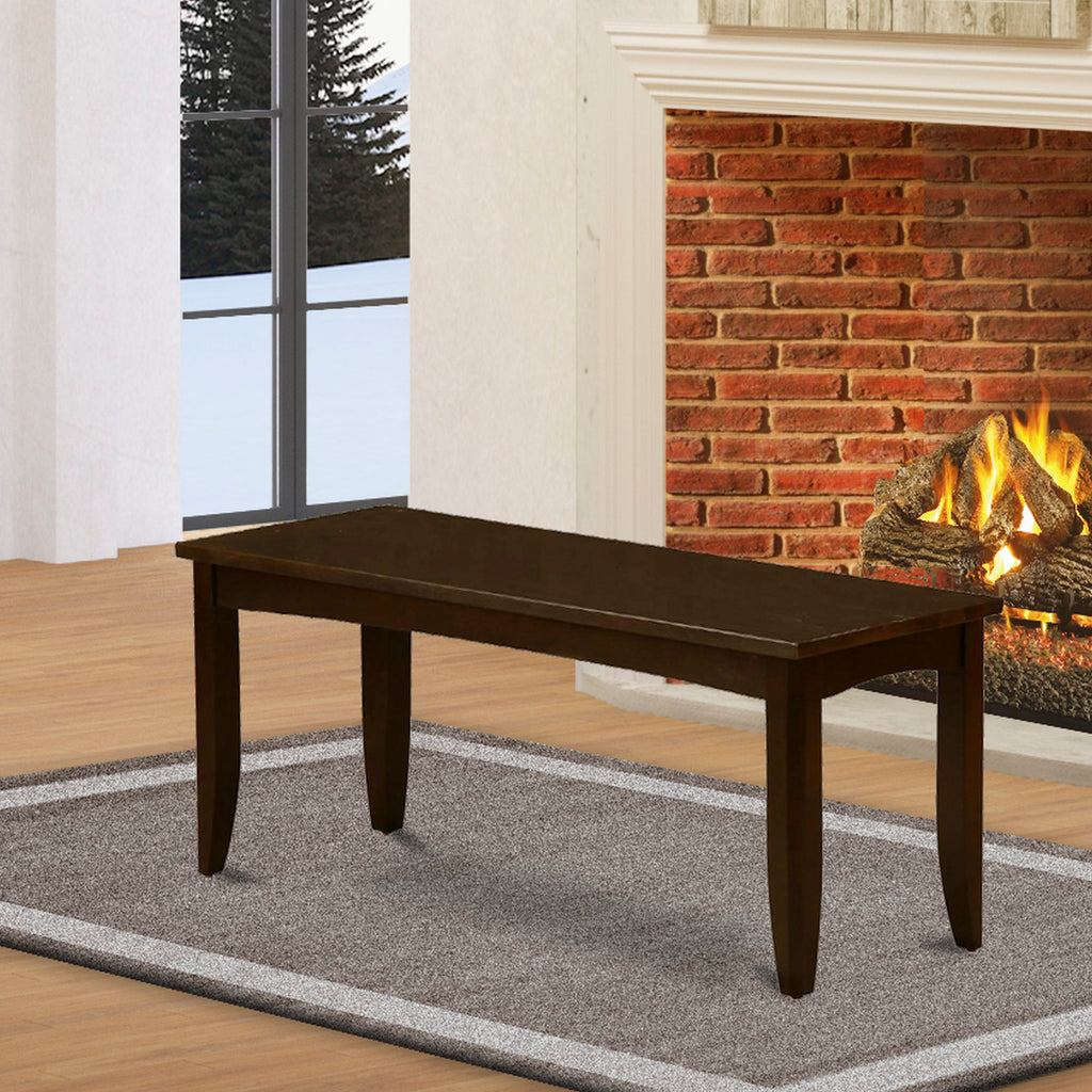 East West Furniture PFB-CAP-W Parfait Dining Table Bench with Wooden Seat