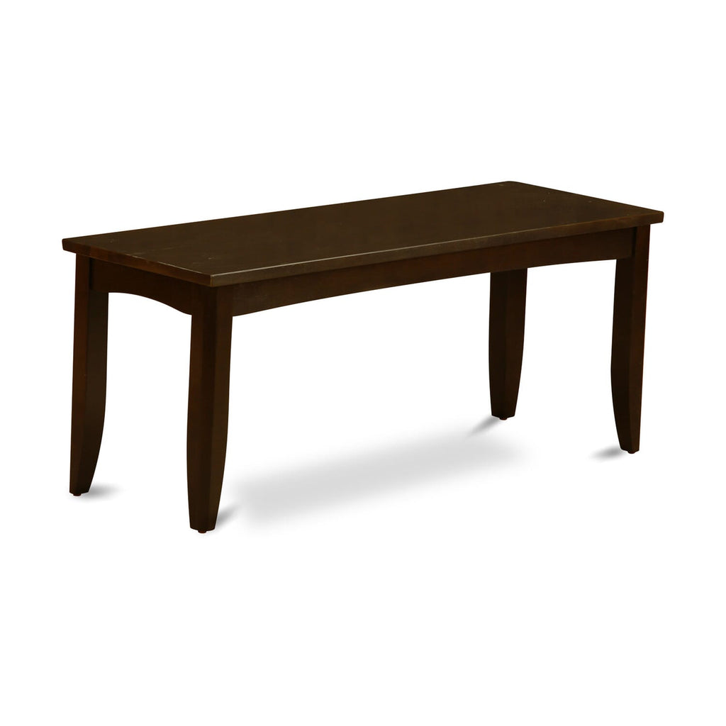 East West Furniture PFB-CAP-W Parfait Dining Table Bench with Wooden Seat
