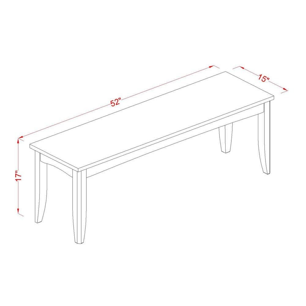 East West Furniture PFB-CAP-W Parfait Dining Table Bench with Wooden Seat