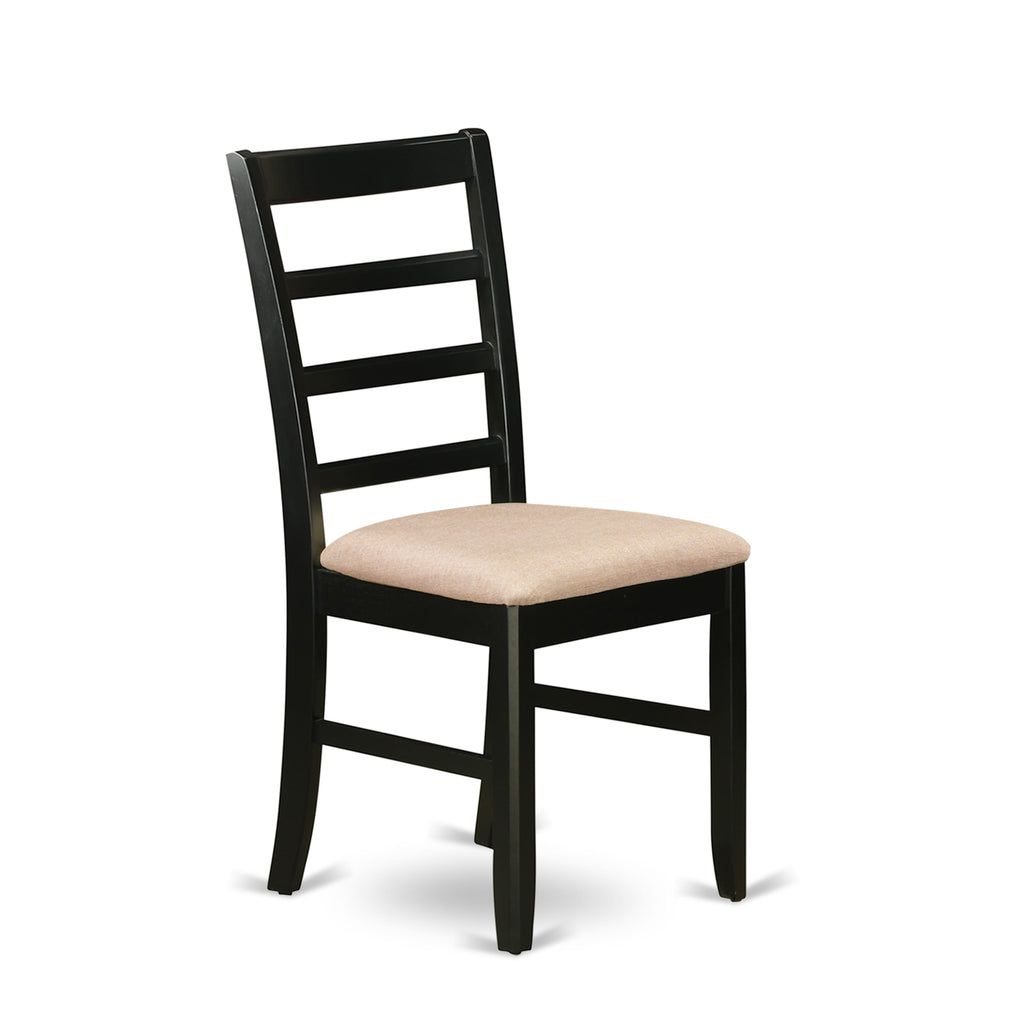 East West Furniture PFC-BLK-C Parfait Dining Chairs - Linen Fabric Upholstered Solid Wood Chairs