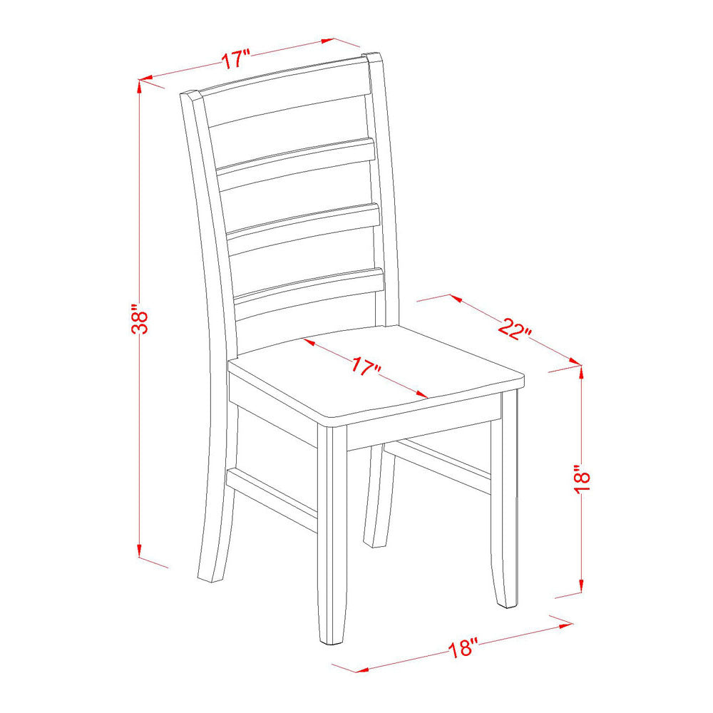 East West Furniture DLPF5-BCH-W 5 Piece Dinette Set for 4 Includes a Round Dining Room Table with Dropleaf and 4 Dining Chairs, 42x42 Inch, Black & Cherry