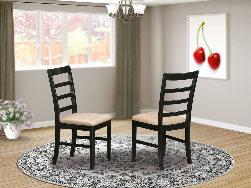 East West Furniture PFC-CAP-C Parfait Kitchen Dining Chairs - Linen Fabric Upholstered Wooden Chairs