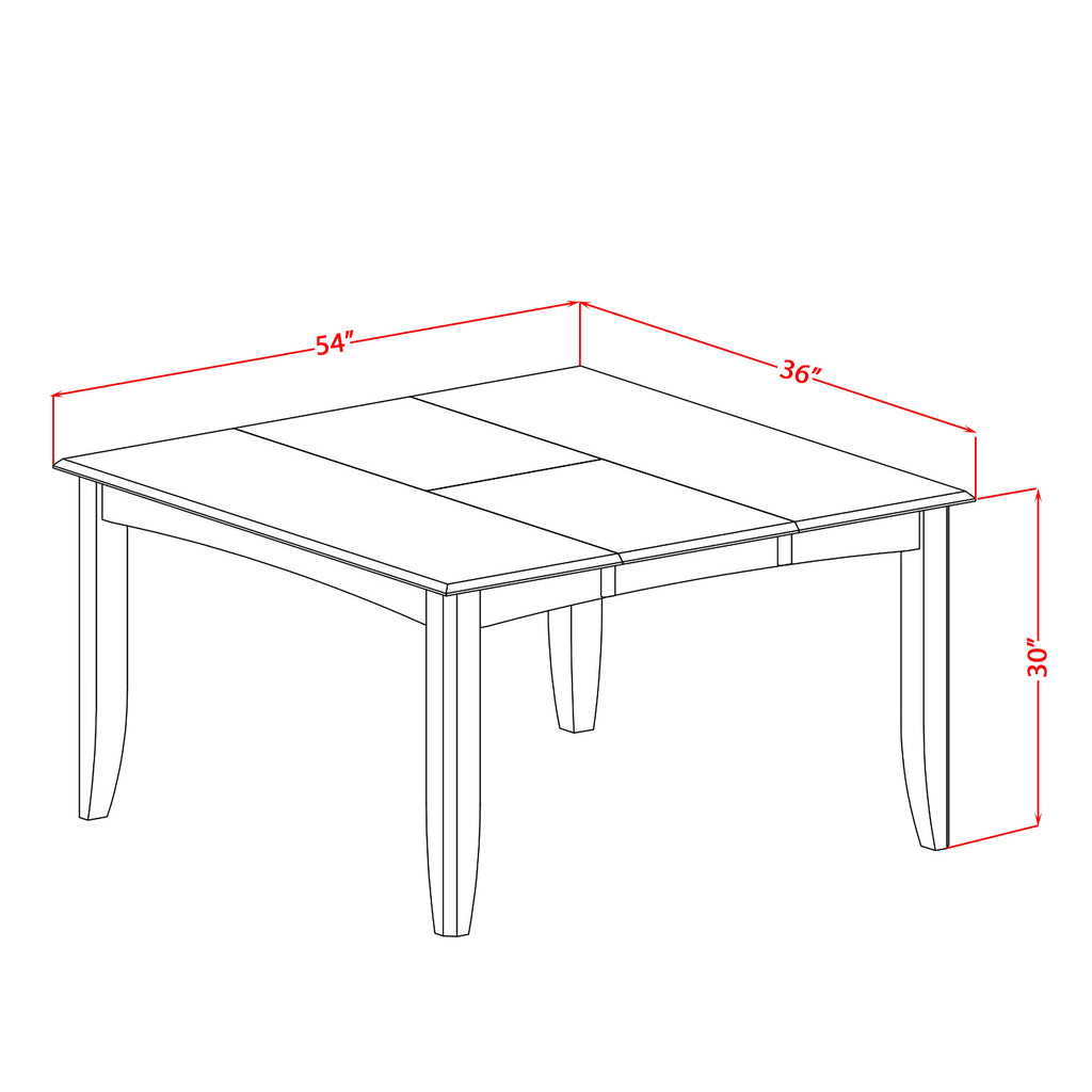 PFT-BLK-T Parfait 54 Square Dining Table with 18 Butterfly Leaf - Black & Cherry Color