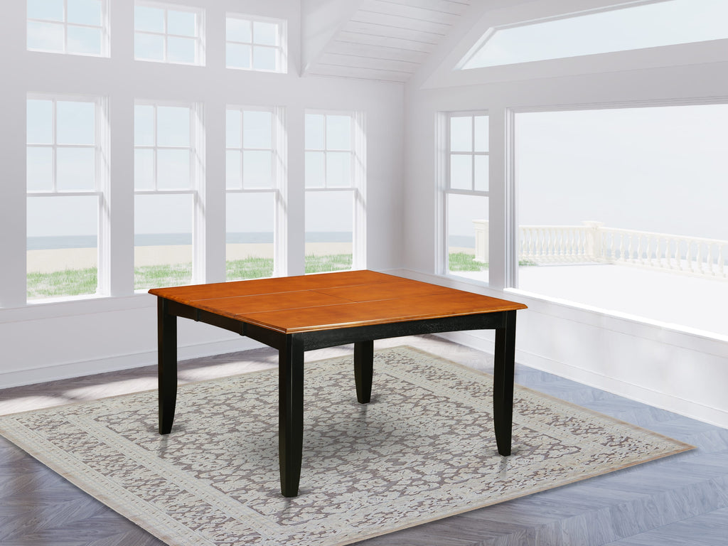 PFT-BLK-T Parfait 54 Square Dining Table with 18 Butterfly Leaf - Black & Cherry Color