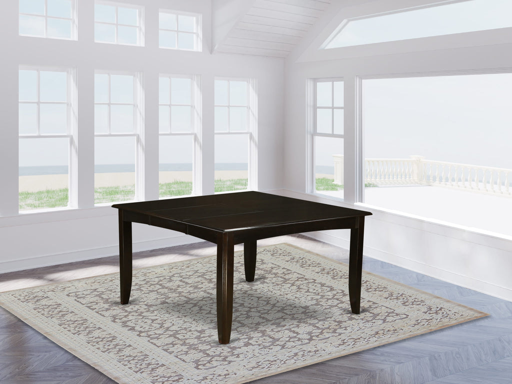 PFT-CAP-T Parfait 54 Square Kitchen Table with 18 Butterfly Leaf - Cappuccino Color