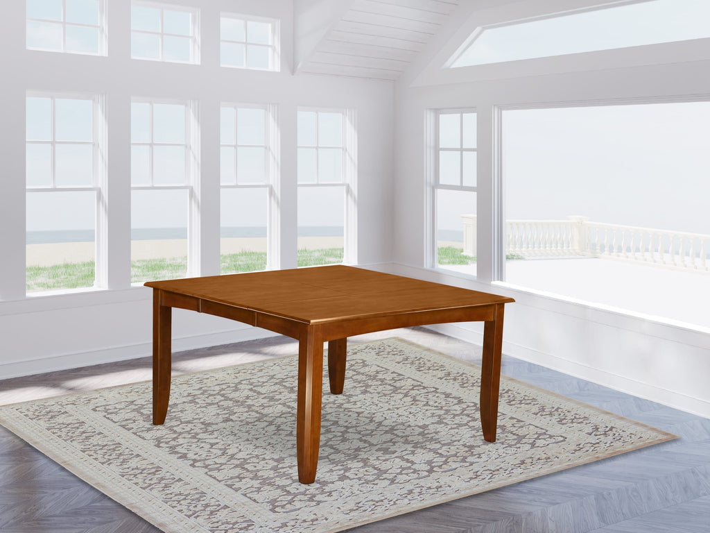 East West Furniture PFT-SBR-TL Parfait Modern Dining Table - a Square Kitchen Table Top with Butterfly Leaf