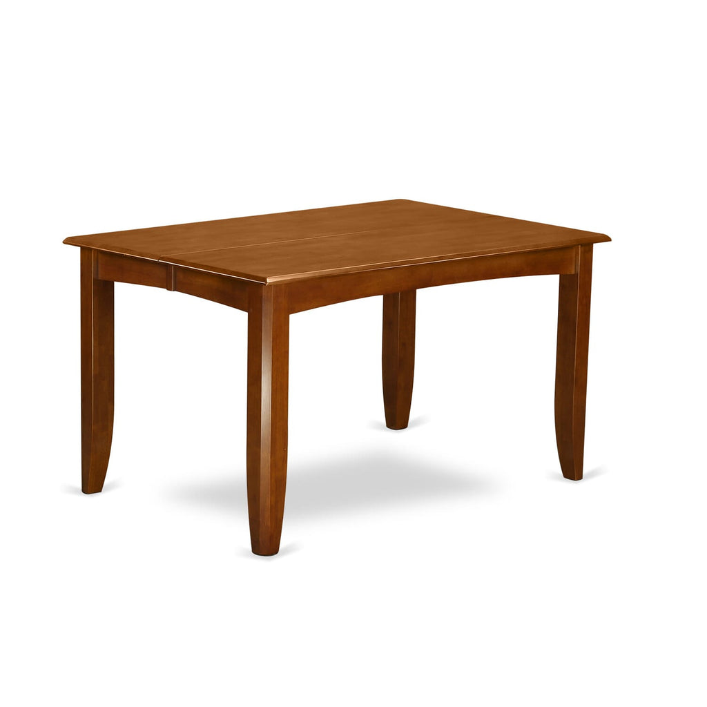 PFT-SBR-T Parfait 54 Square Kitchen Table with 18 Butterfly Leaf - Saddle Brown Color