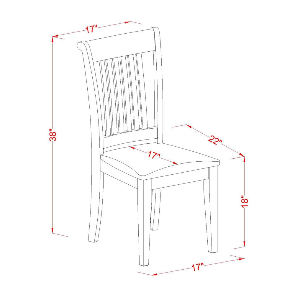 East West Furniture POC-SBR-C Portland Dining Chairs - Linen Fabric Upholstered Wooden Chairs