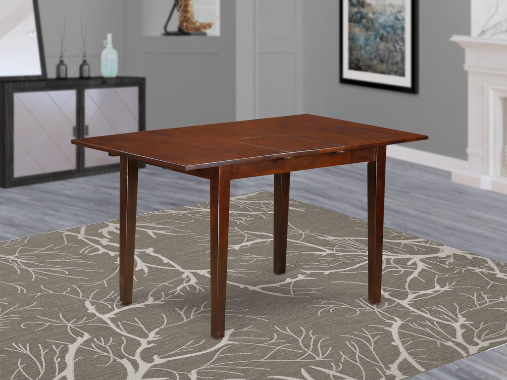 East West Furniture PST-MAH-T Picasso Modern Kitchen Table - a Rectangle Dining Table Top with Butterfly Leaf