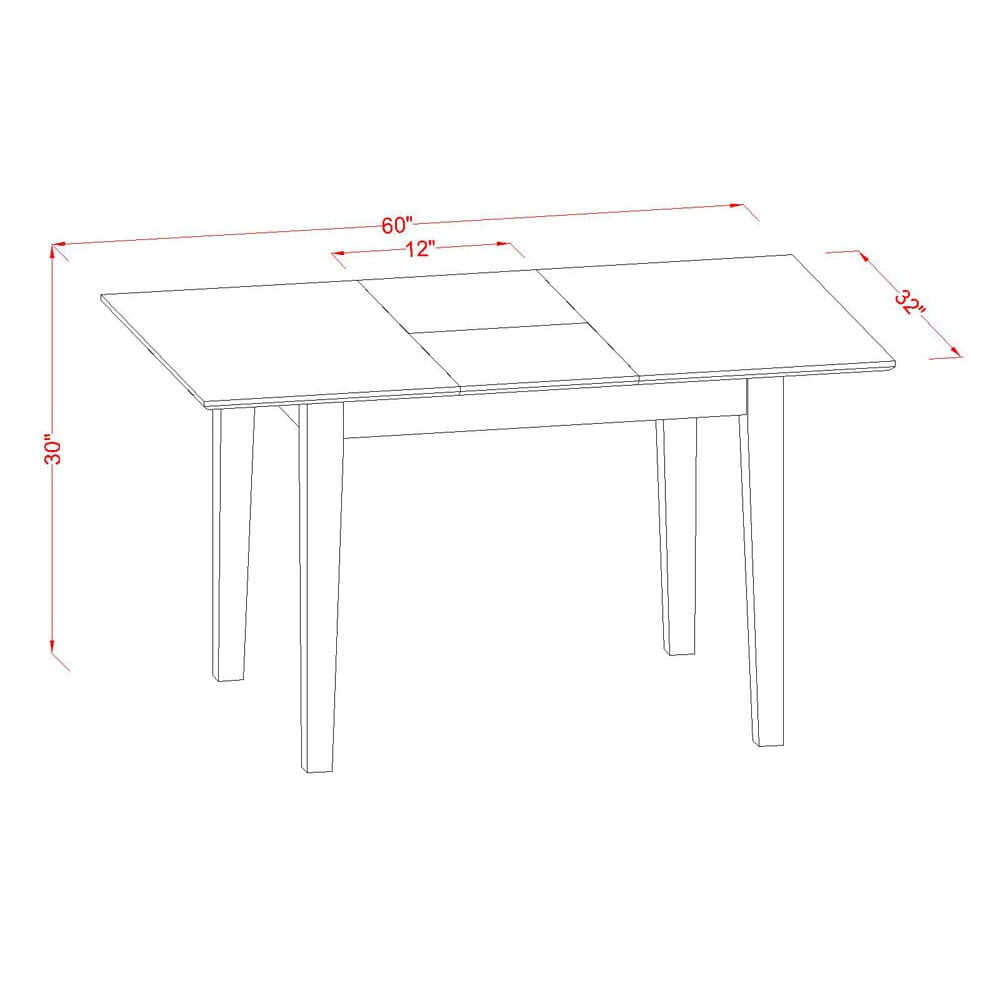 East West Furniture PST-MAH-T Picasso Modern Kitchen Table - a Rectangle Dining Table Top with Butterfly Leaf
