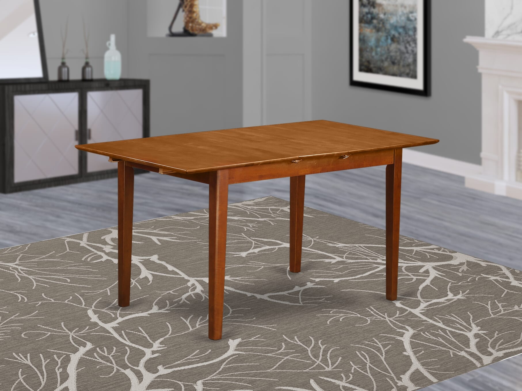 YAMA Table ウォルナット Metal and Glass Nesting Side Tables – Walker Edison