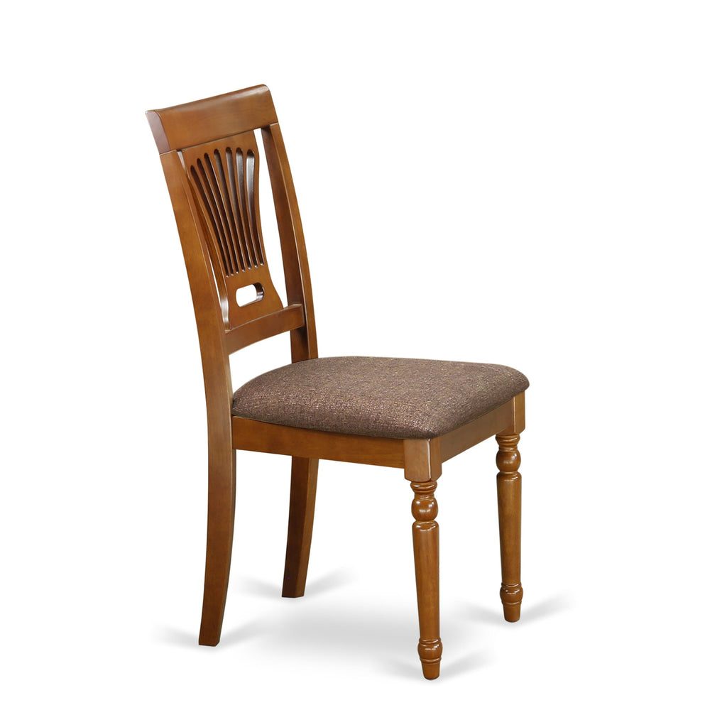 East West Furniture PVC-SBR-C Plainville Dining Room Chairs - Linen Fabric Upholstered Solid Wood Chairs