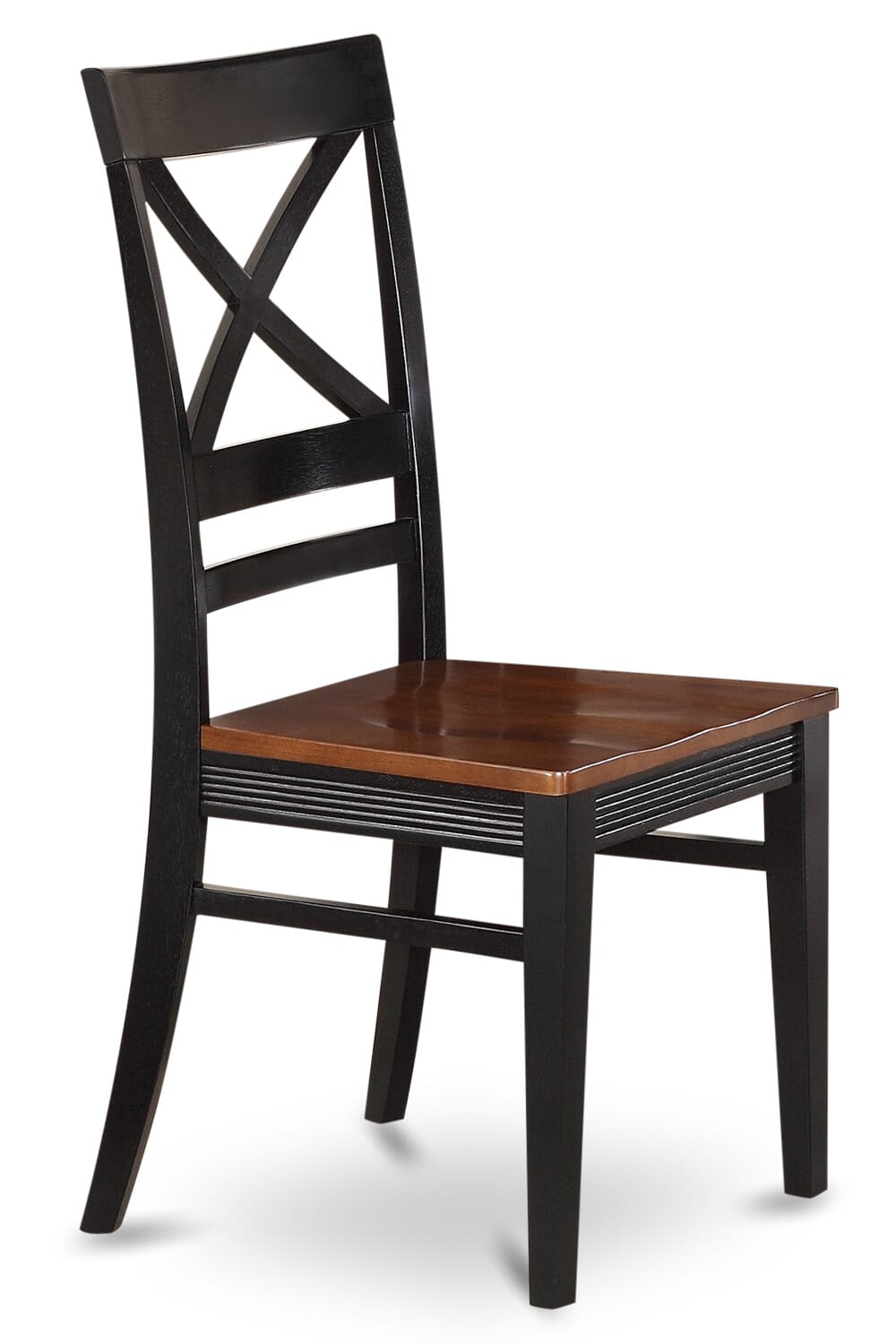 East West Furniture QUC-BLK-W Quincy Kitchen Dining Chairs - Cross Back Wooden Seat Chairs