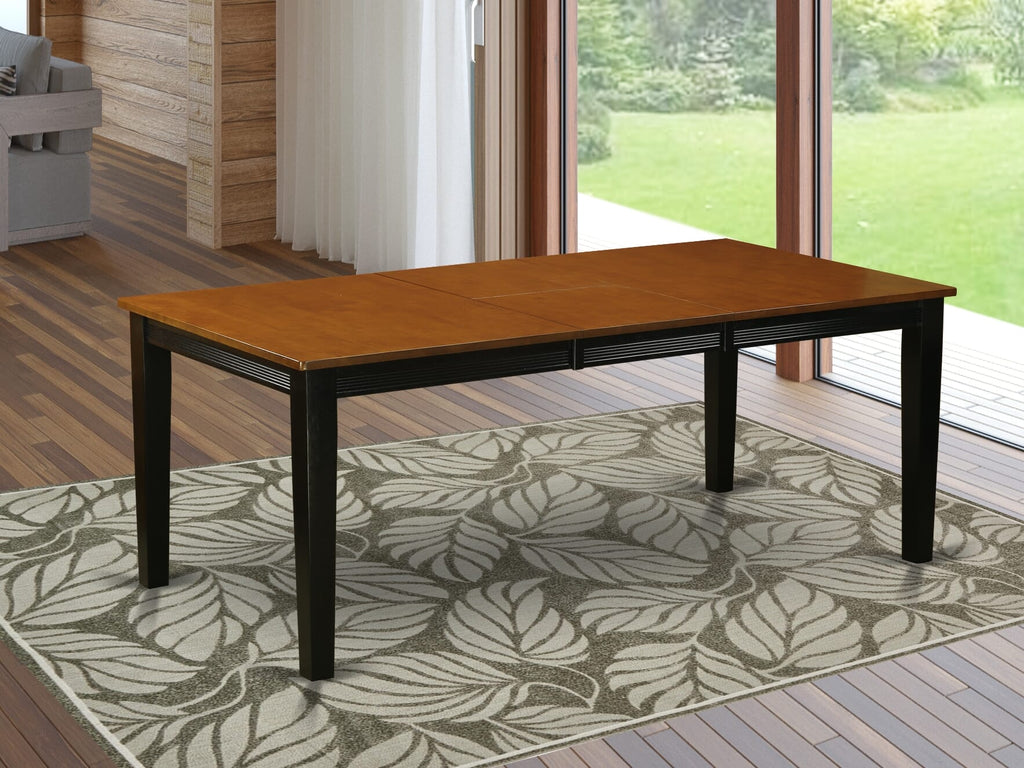 East West Furniture QUT-BLK-T Quincy Dining Room Table - a Rectangle kitchen Table Top with Butterfly Leaf