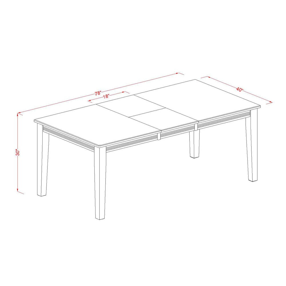 East West Furniture QUT-BLK-T Quincy Dining Room Table - a Rectangle kitchen Table Top with Butterfly Leaf