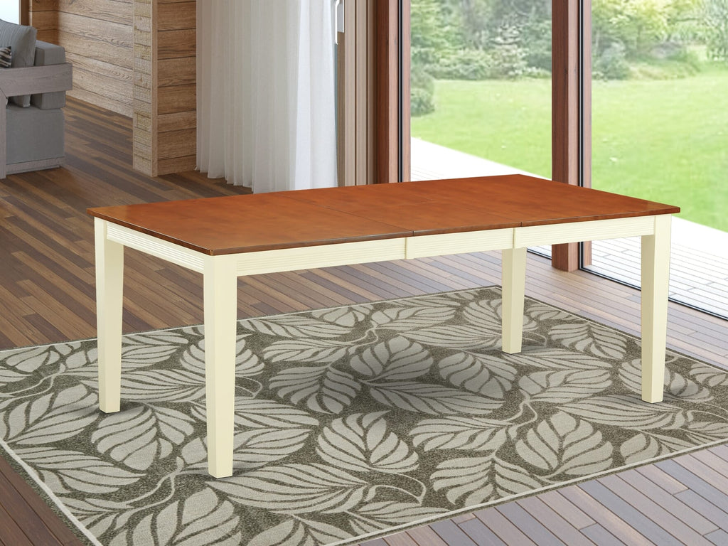 East West Furniture QUT-WHI-T Quincy Dining Room Table - a Rectangle kitchen Table Top with Butterfly Leaf