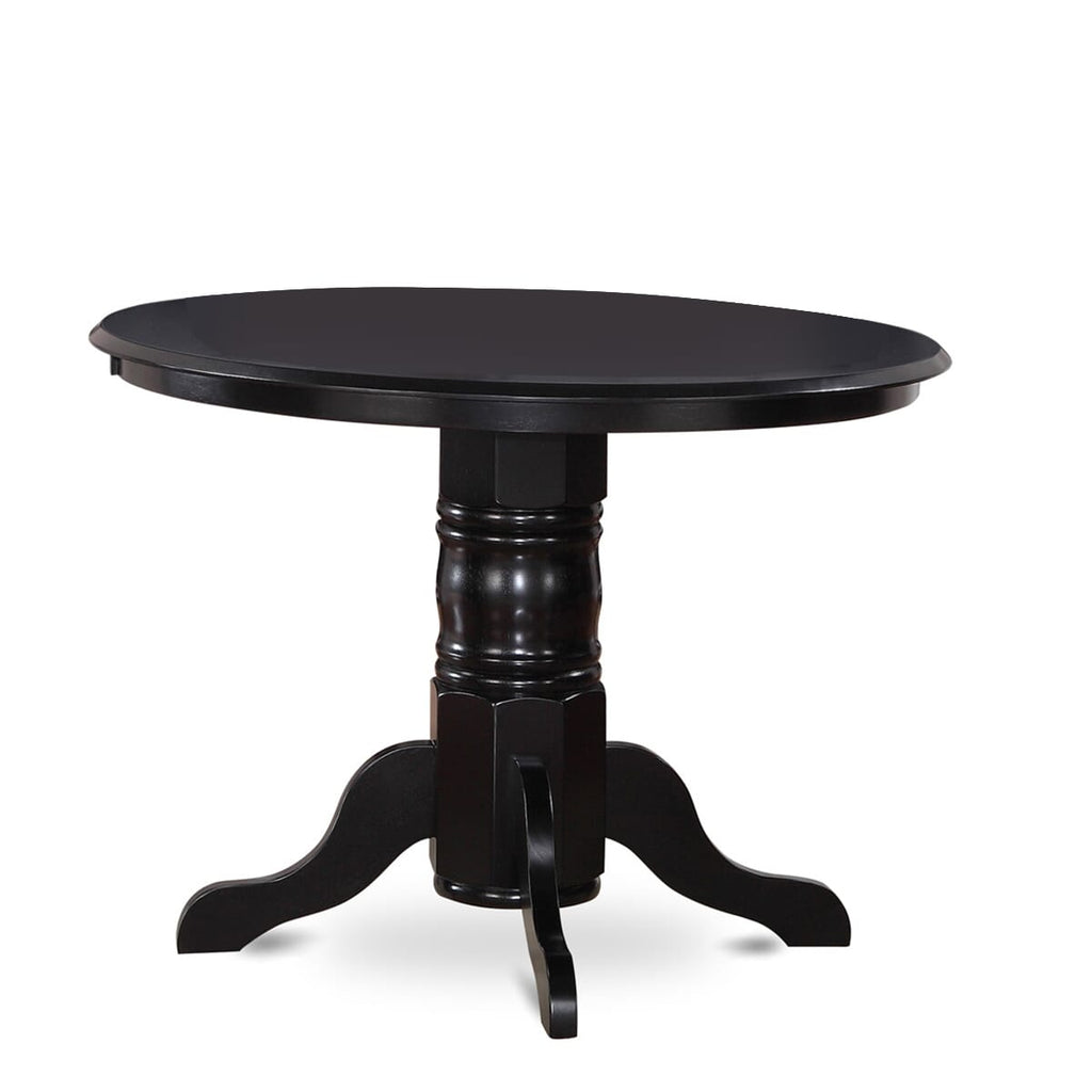 East West Furniture SHT-BLK-TP Shelton Kitchen Dining Table - a Round Wooden Table Top with Pedestal Base