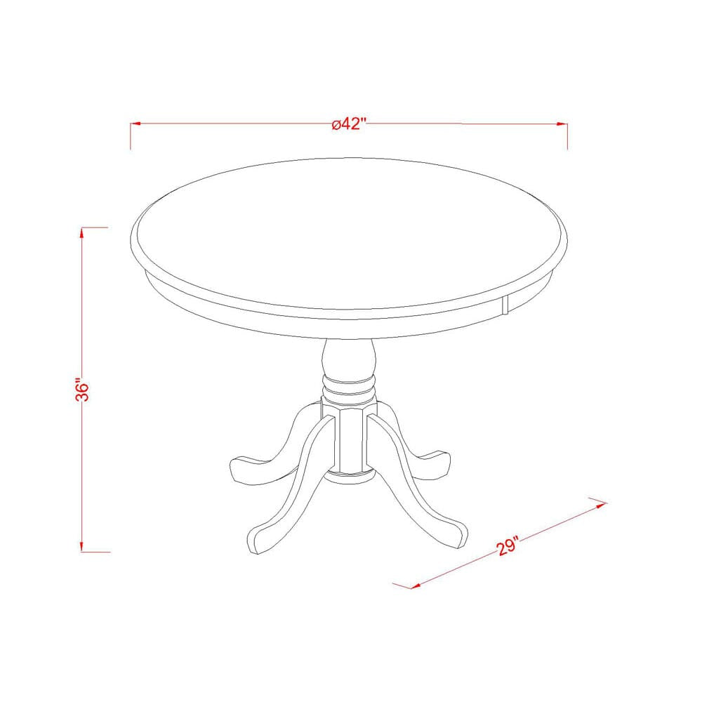 East West Furniture TRT-BLK-TP Trenton Counter Height Table - a Round Dining Table Top with Pedestal Base