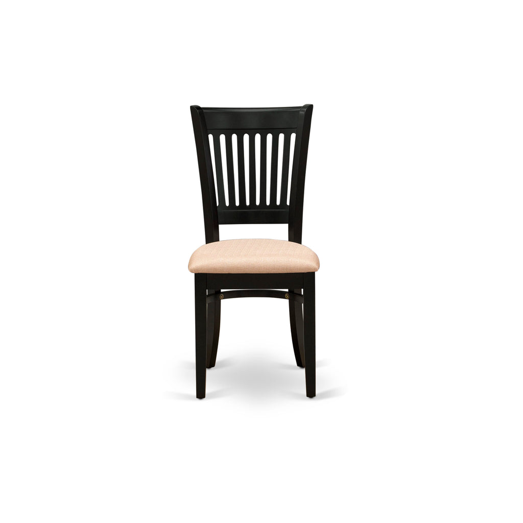East West Furniture VAC-BLK-C Vancouver Dining Chairs - Linen Fabric Upholstered Wood Chairs