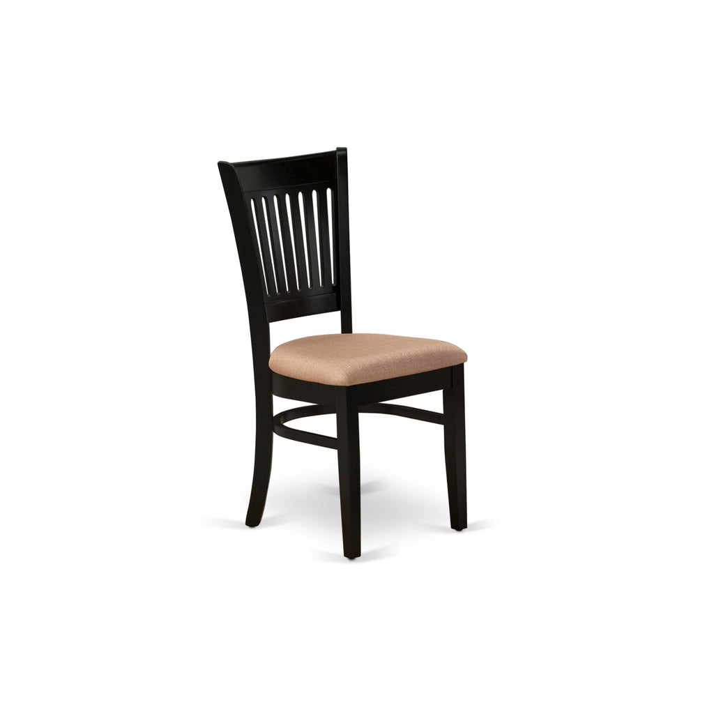 East West Furniture VAC-BLK-C Vancouver Dining Chairs - Linen Fabric Upholstered Wood Chairs