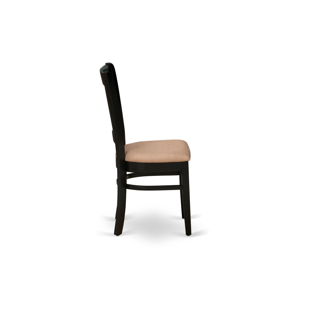 East West Furniture VAC-BLK-C Vancouver Dining Chairs - Linen Fabric Upholstered Wood Chairs