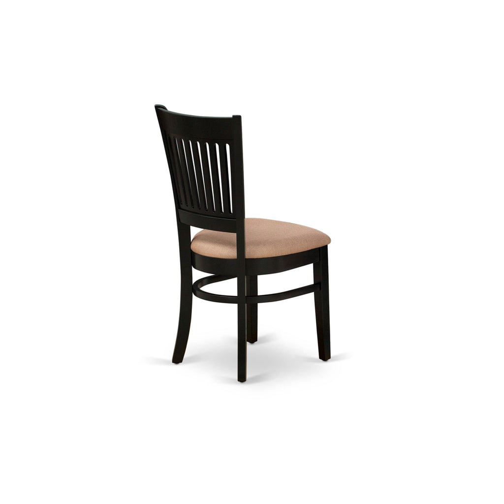 East West Furniture VAC-BLK-C Vancouver Dining Chairs - Linen Fabric Upholstered Wood Chairs