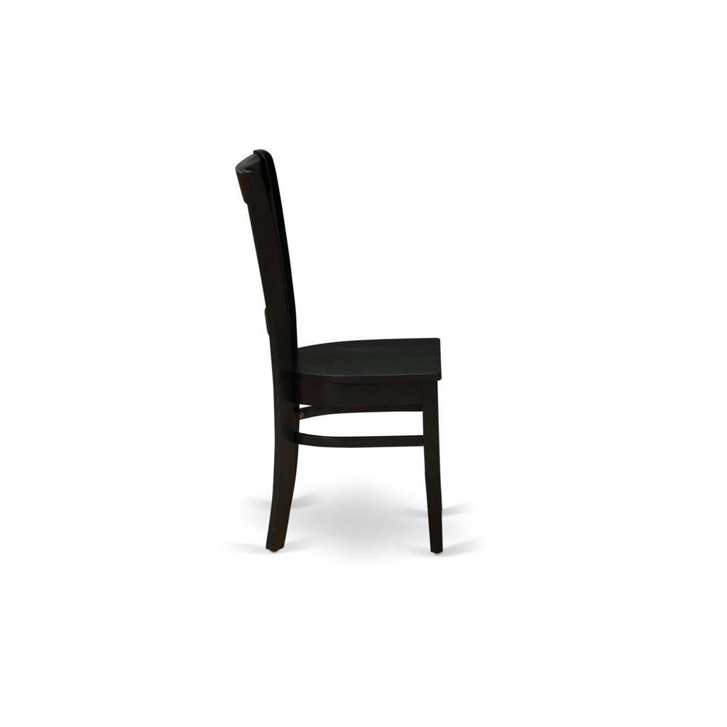 East West Furniture VAC-BLK-W Vancouver Dining Room Chairs - Slat Back Wood Seat Chairs