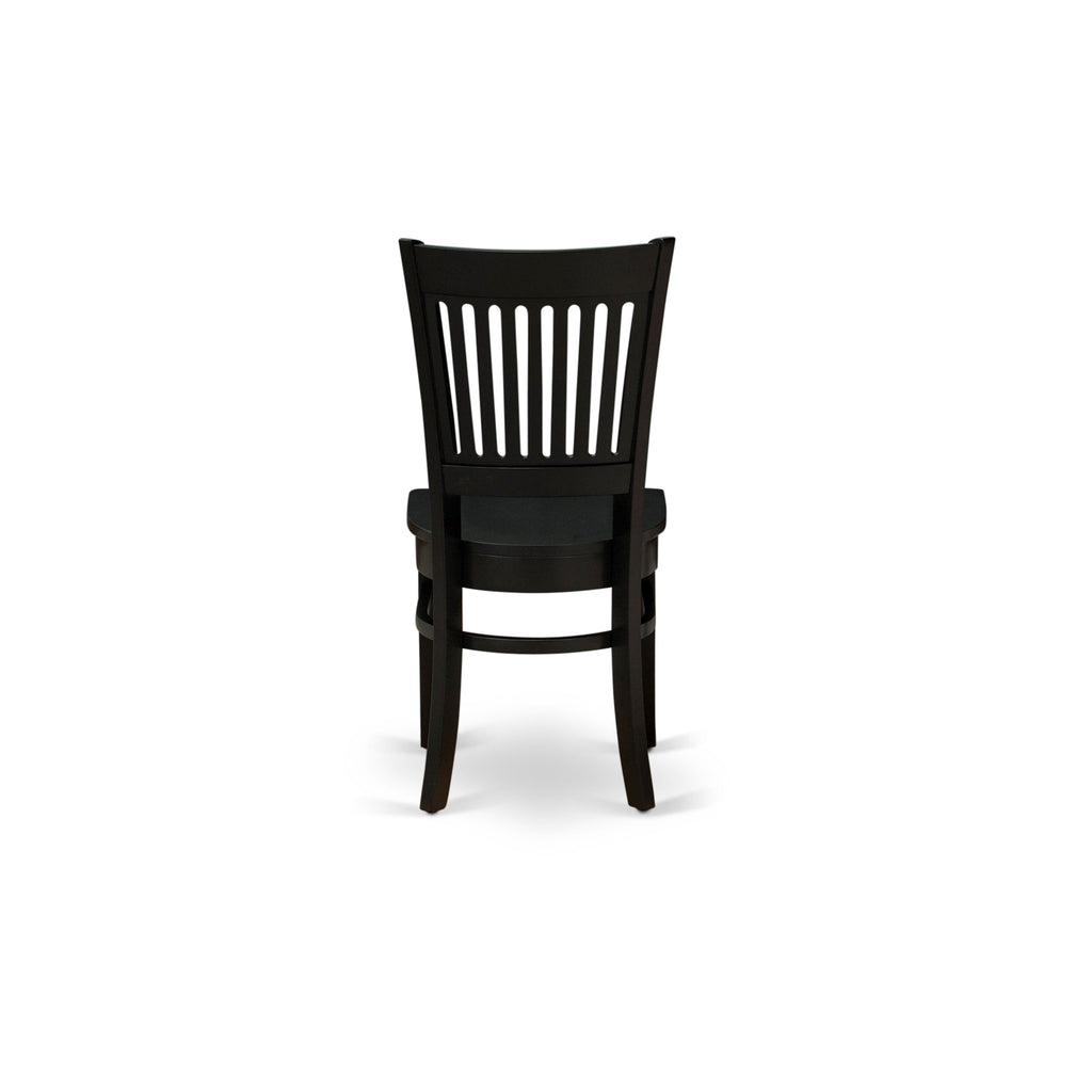 East West Furniture VAC-BLK-W Vancouver Dining Room Chairs - Slat Back Wood Seat Chairs