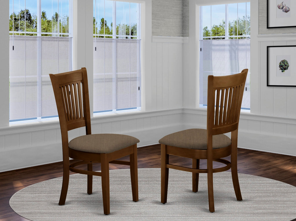 East West Furniture VAC-ESP-C Vancouver Kitchen Dining Chairs - Linen Fabric Upholstered Wooden Chairs