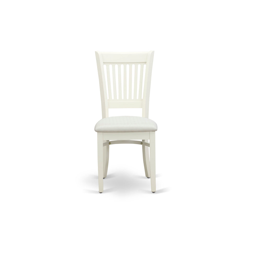 East West Furniture VAC-LWH-C Vancouver Dining Room Chairs - Linen Fabric Upholstered Wooden Chairs