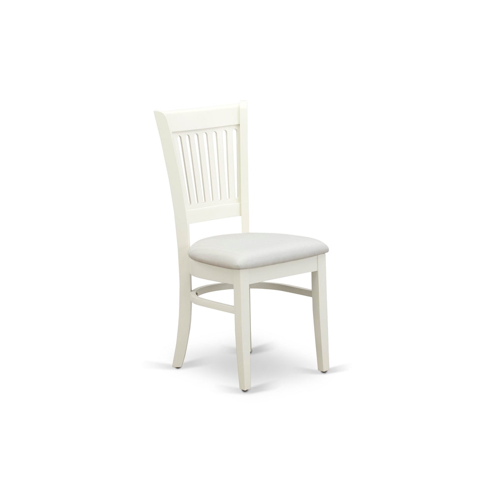 East West Furniture VAC-LWH-C Vancouver Dining Room Chairs - Linen Fabric Upholstered Wooden Chairs