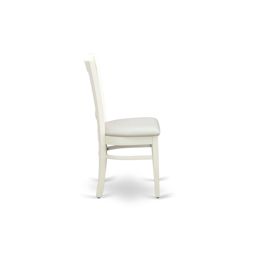 East West Furniture VAC-LWH-C Vancouver Dining Room Chairs - Linen Fabric Upholstered Wooden Chairs