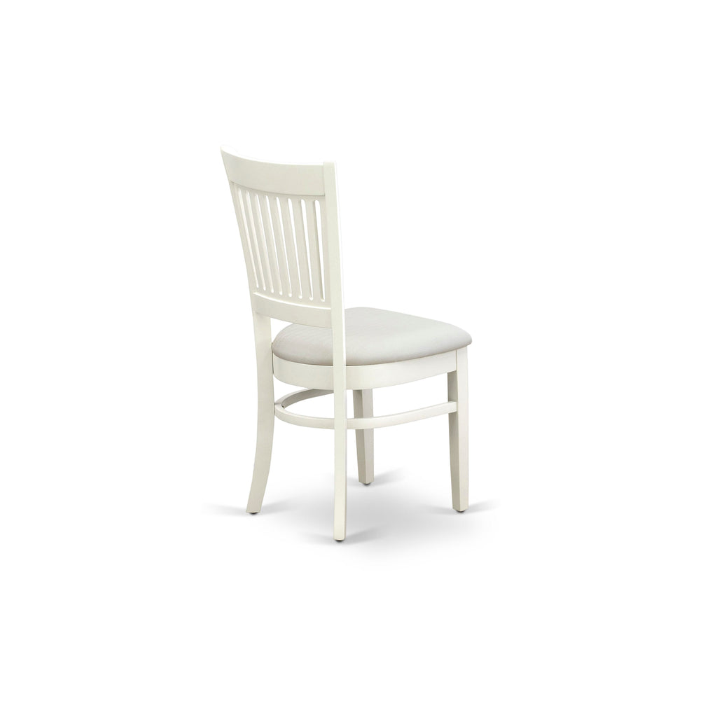 East West Furniture VAC-LWH-C Vancouver Dining Room Chairs - Linen Fabric Upholstered Wooden Chairs