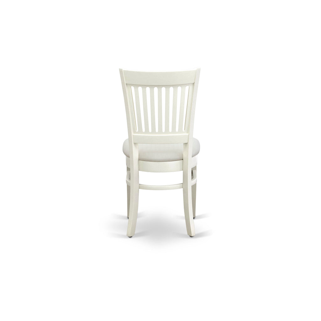 East West Furniture VAC-LWH-C Vancouver Dining Room Chairs - Linen Fabric Upholstered Wooden Chairs