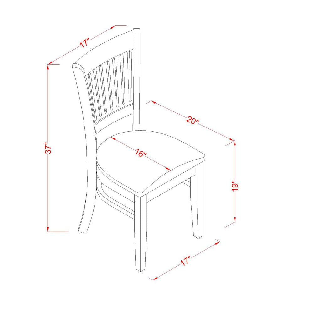 East West Furniture VAC-LWH-C Vancouver Dining Room Chairs - Linen Fabric Upholstered Wooden Chairs