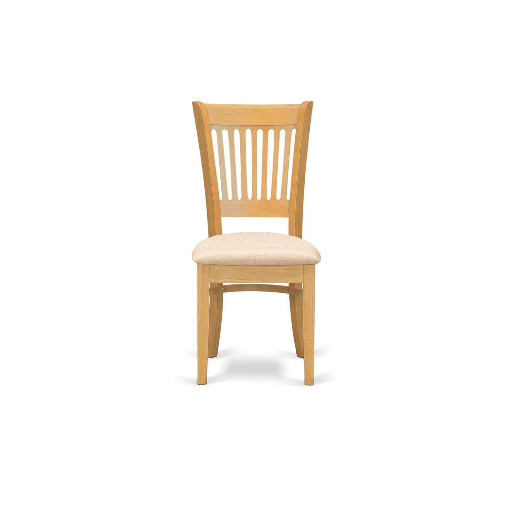 East West Furniture VAC-OAK-C Vancouver Dining Chairs - Linen Fabric Upholstered Wood Chairs