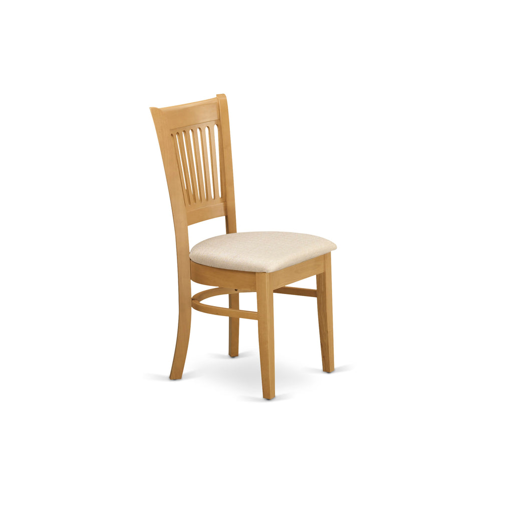 East West Furniture VAC-OAK-C Vancouver Dining Chairs - Linen Fabric Upholstered Wood Chairs
