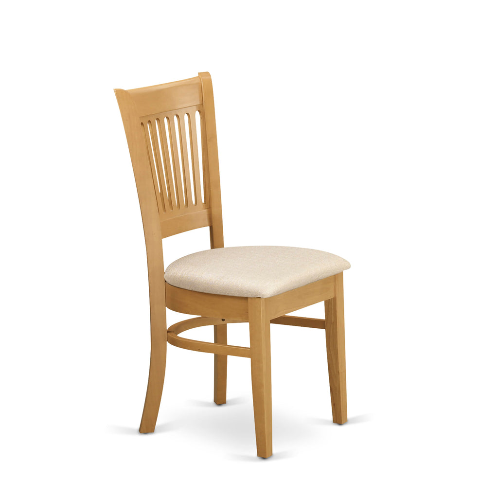 East West Furniture VAC-OAK-C Vancouver Dining Chairs - Linen Fabric Upholstered Wood Chairs