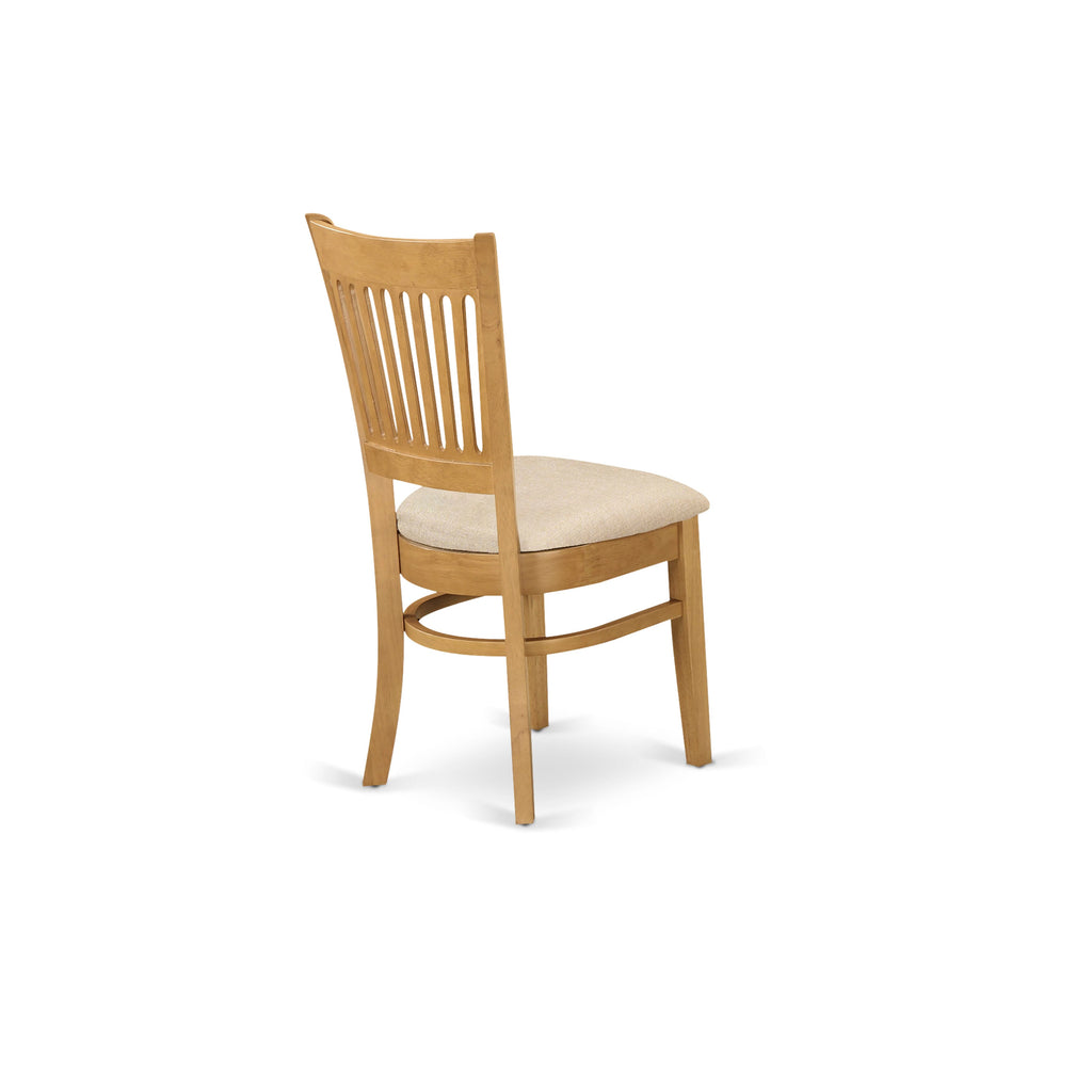 East West Furniture VAC-OAK-C Vancouver Dining Chairs - Linen Fabric Upholstered Wood Chairs