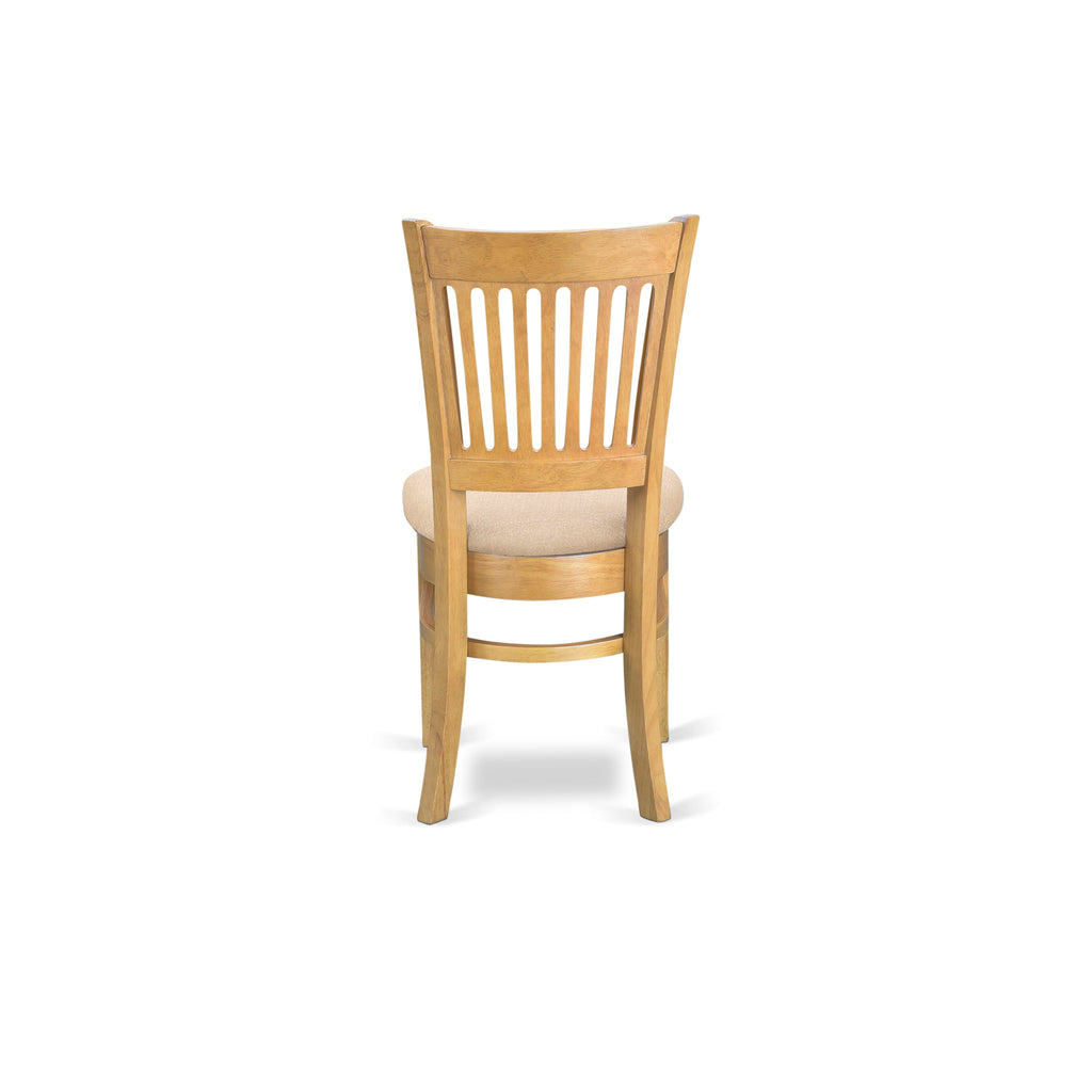 East West Furniture VAC-OAK-C Vancouver Dining Chairs - Linen Fabric Upholstered Wood Chairs
