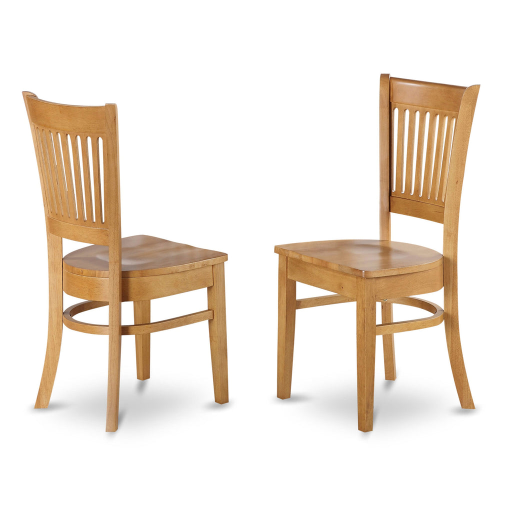 East West Furniture VAC-OAK-W Vancouver Kitchen Dining Chairs - Slat Back Wooden Seat Chairs