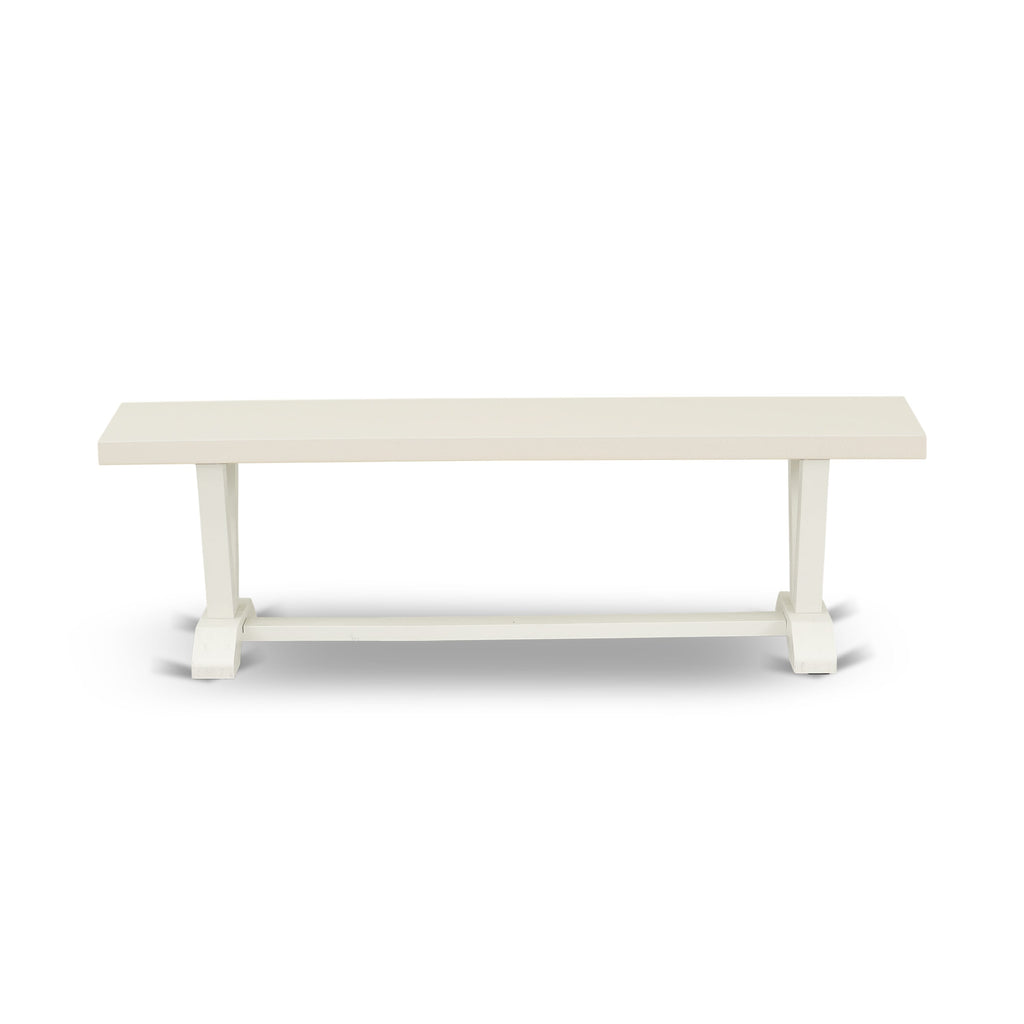 East West Furniture VB026 V-Style Modern Dining Room Bench with Solid Wood Seat