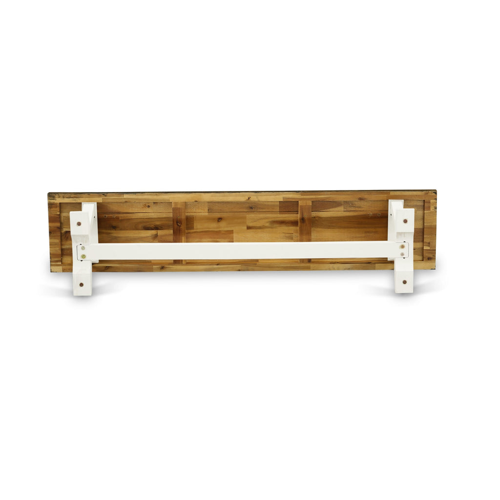 East West Furniture VB077 V-Style Modern Dining Room Bench with Wooden Seat